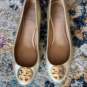 Gold Tory Burch Flats 7.5
